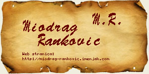 Miodrag Ranković vizit kartica